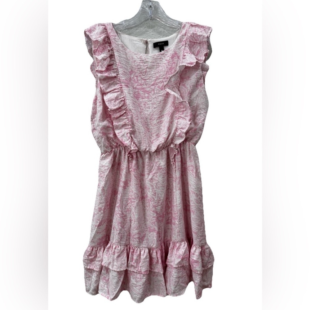 Aqua Light Pink Ruffle Mini Dress - Picture 2 of 5